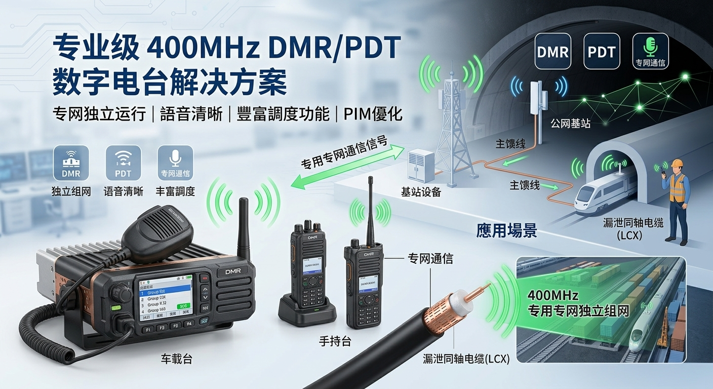 400MHz数字电台产品介绍图 - DMR/PDT数字调制车载台与手持台